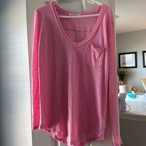 We the free hot pink v neck basic tee